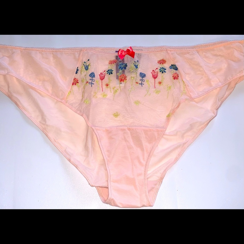 NEW Adore Me Lace Bikini Panty 2X in Pink with Flowers - MATCHING BRA IN CLOSET